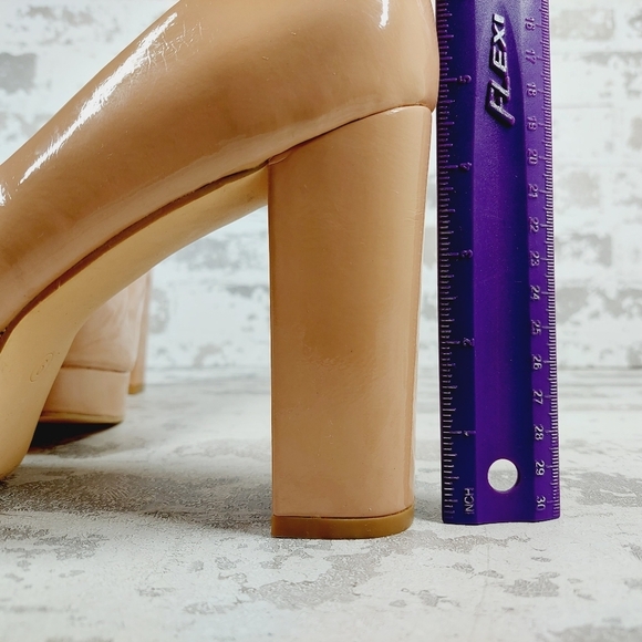 NEW New York & Company Tan Nude Slip On Platform High Heels W631 - Picture 9 of 12